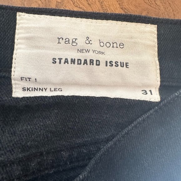 rag & bones men's skinny black jeans, size 31 waist - Picture 2 of 5